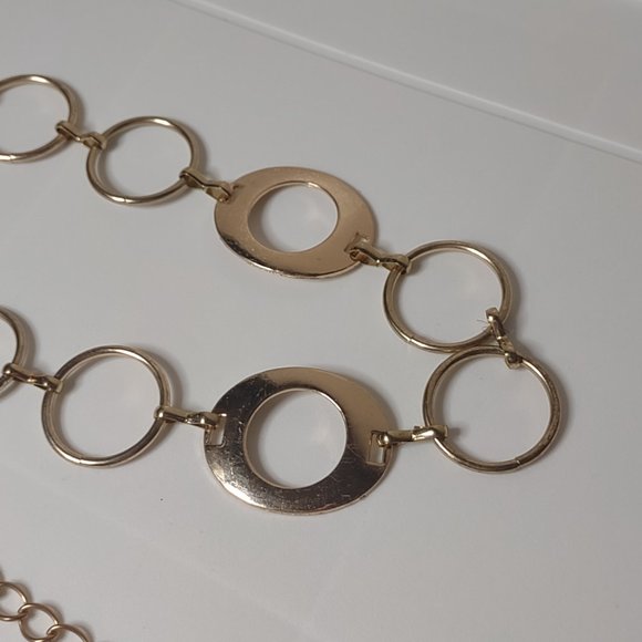 Gold Tone Round Link Metal Belt 43 Inches Long - Picture 8 of 14